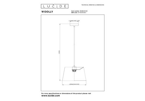  Подвесной светильник Lucide WOOLLY 10416/01/44, фото 6 
