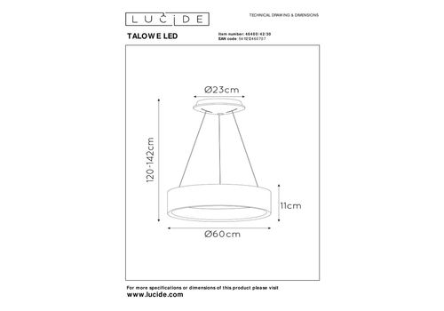  Подвесной светильник Lucide TALOWE LED 46400/42/30, фото 8 