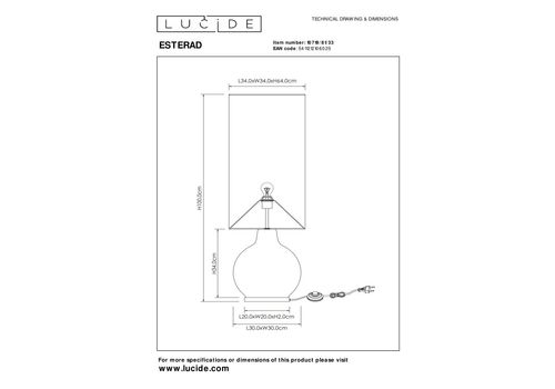  Торшер Lucide ESTERAD 10719/81/33, фото 4 